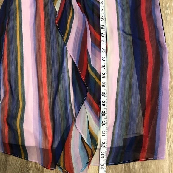 BCBG MAX AZRIA Mini tunic Dress cheer ruffle color block romantic stripe -S - Picture 12 of 16